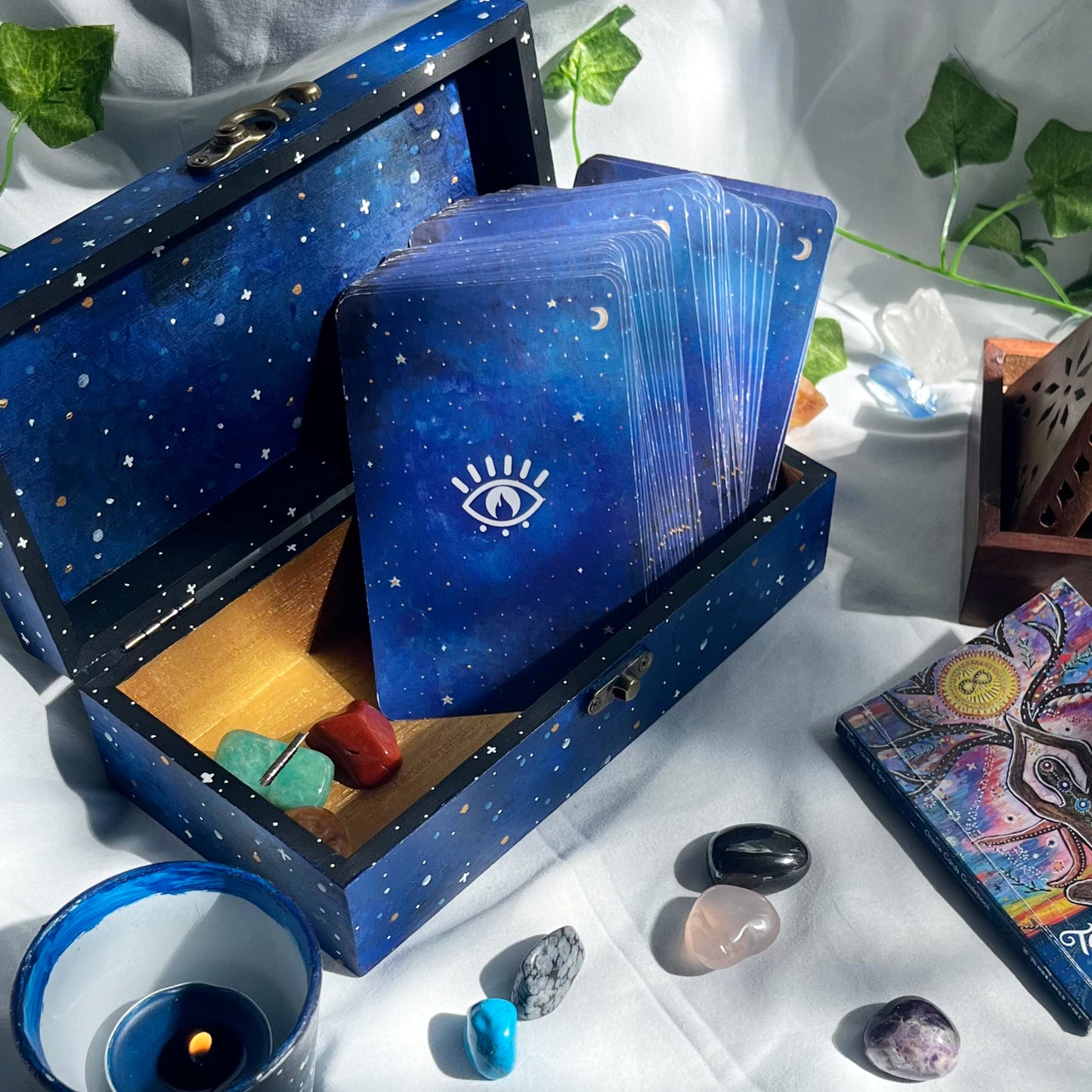 Talk, Tarot & Tea Oracle Deck, Velvet Bag & Hand Painted Box