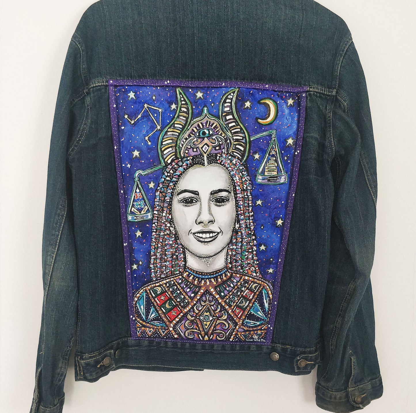 Libra Hand Painted One Of A Kind M Denim Jacket